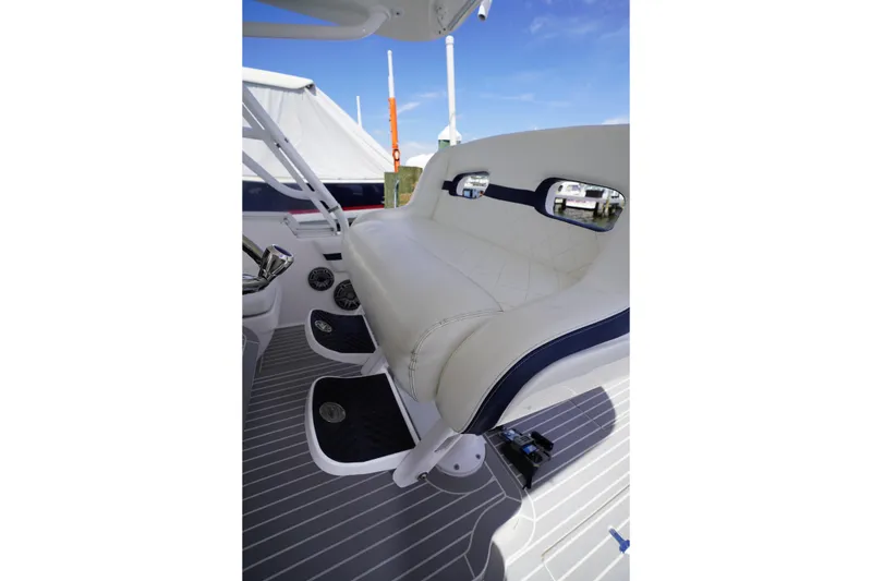 Slide: The Image of Luxurious seating on 2015 Intrepid 400 Cuddy boat with sleek design and modern features. - 109