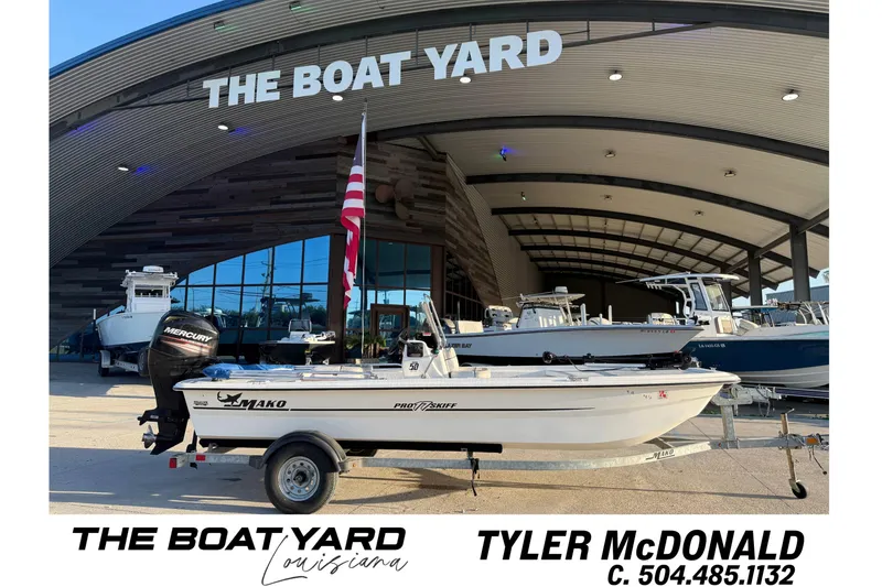 The Image of 2017 Mako Pro Skiff 17 CC boat displayed at The Boat Yard, Louisiana. - 1