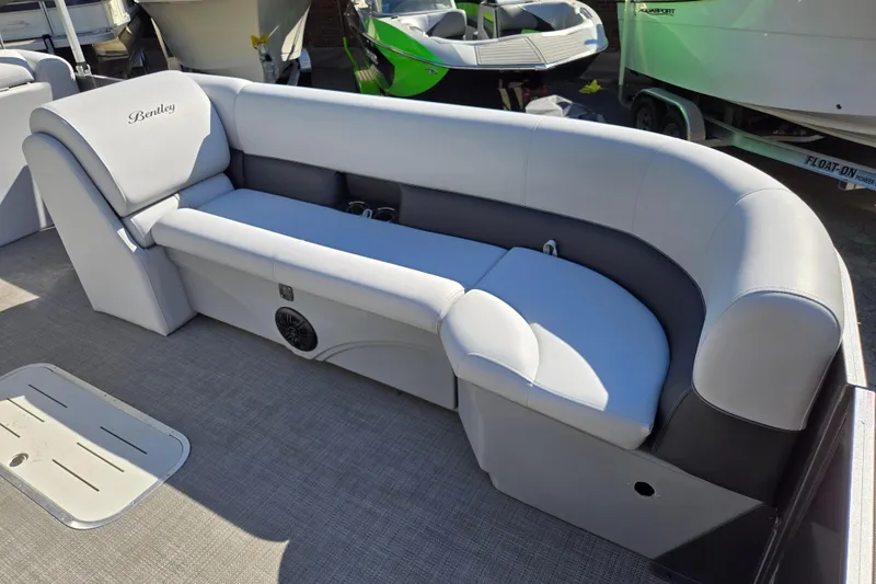 Slide: The Image of 2022 Bentley Pontoons 240 Cruise XL Legacy interior seating, showcasing luxurious design and comfort. - 15