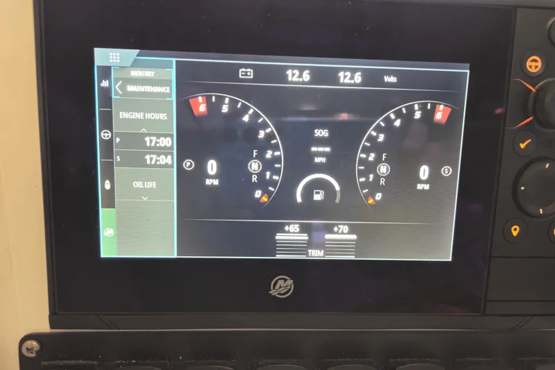 Slide: The Image of Digital dashboard display of MJM 3, 2026 model, showing engine metrics and maintenance data. - 31