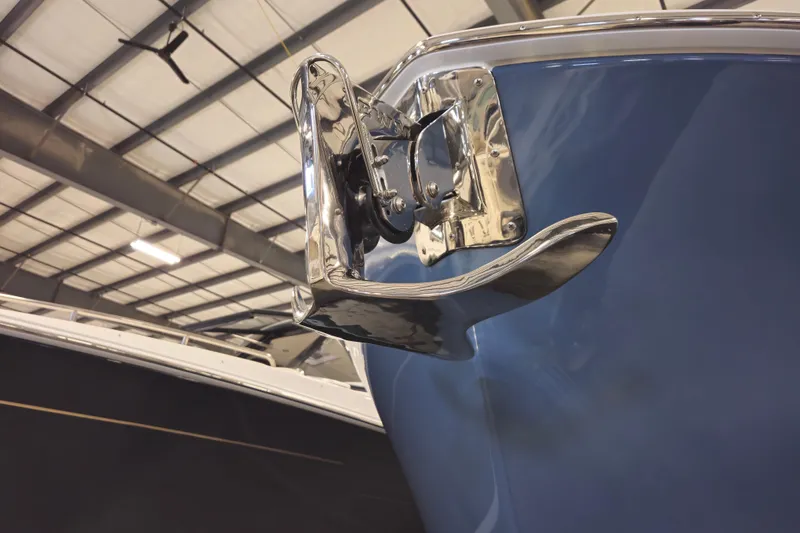 Slide: The Image of Close-up of 2026 MJM 3 boat anchor in a warehouse setting. - 32