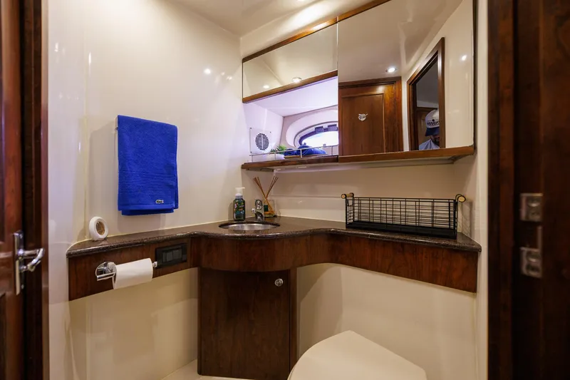 Slide: The Image of Luxurious bathroom interior of 2010 Meridian 391 Sedan yacht with modern amenities. - 22