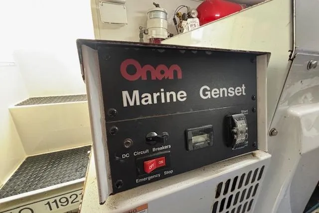 Slide: The Image of Onan Marine Genset in 2007 Viking 52 Convertible yacht engine room. - 37