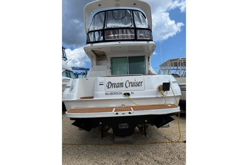 Slide: The Image of 2003 Sea Ray 400 Sedan Bridge yacht named "Dream Cruiser" docked in Hillsborough, NJ. - 3