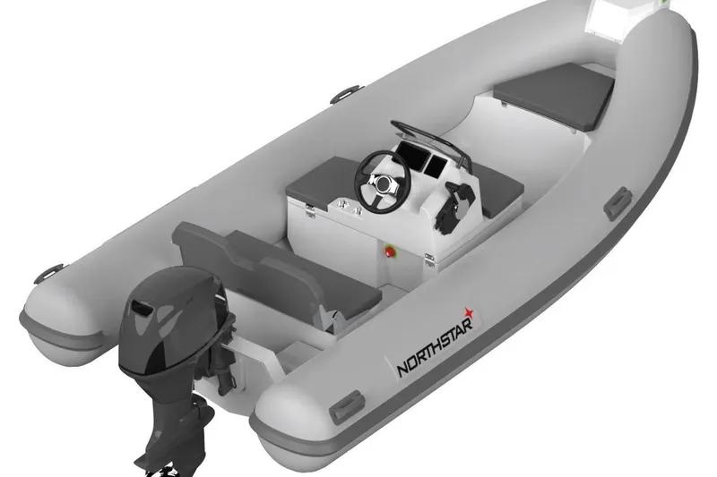 Slide: The Image of 2026 Northstar Vega 4.2 inflatable boat with Yamaha 50HP engine, sleek design. - 7