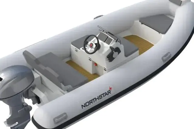 Slide: The Image of 2026 Northstar Vega 4.2 boat with Yamaha 50HP engine, featuring sleek design and modern controls. - 9