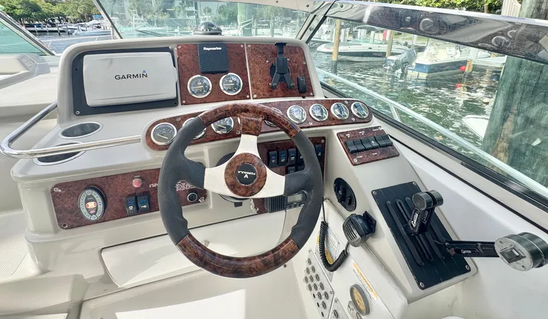 Slide: The Image of 2004 Formula 37 Performance Cruiser helm with Garmin navigation system. - 16