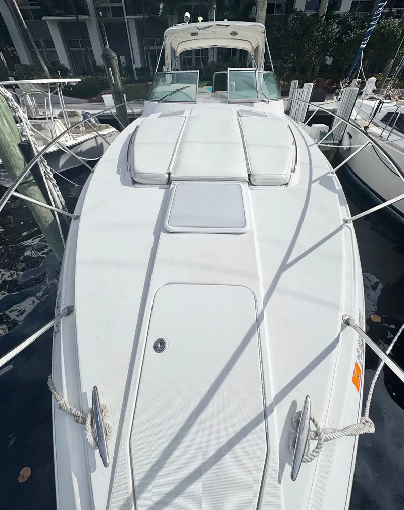 Slide: The Image of 2004 Formula 37 Performance Cruiser docked, front view. - 39