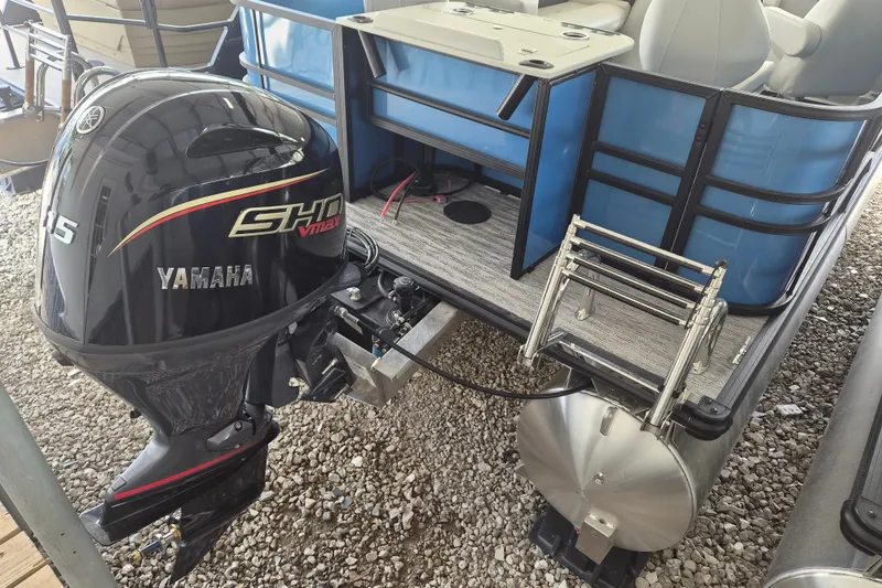 Slide: The Image of 2026 Sylvan Mirage Fish 820 Party Fish with Yamaha outboard motor. - 14