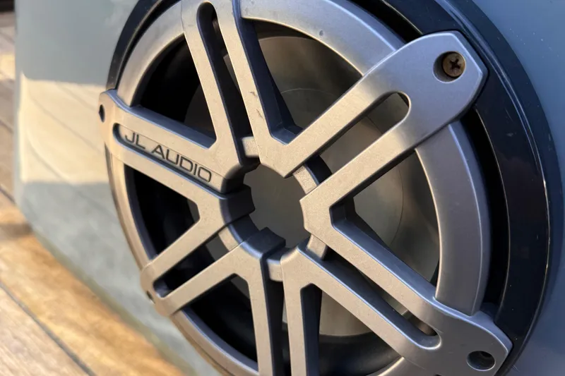 Slide: The Image of Close-up of JL Audio speaker on 2019 SACS Rebel 40 boat. - 36