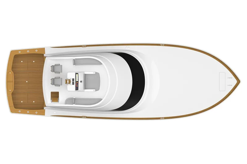 Slide: The Image of Manufacturer Provided Image: Top view of 2026 Viking 50 Convertible yacht with spacious deck layout. - 60