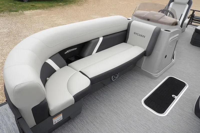 Slide: The Image of Luxurious seating on 2026 Sylvan X5 CLZ pontoon boat, featuring sleek design and comfort. - 20