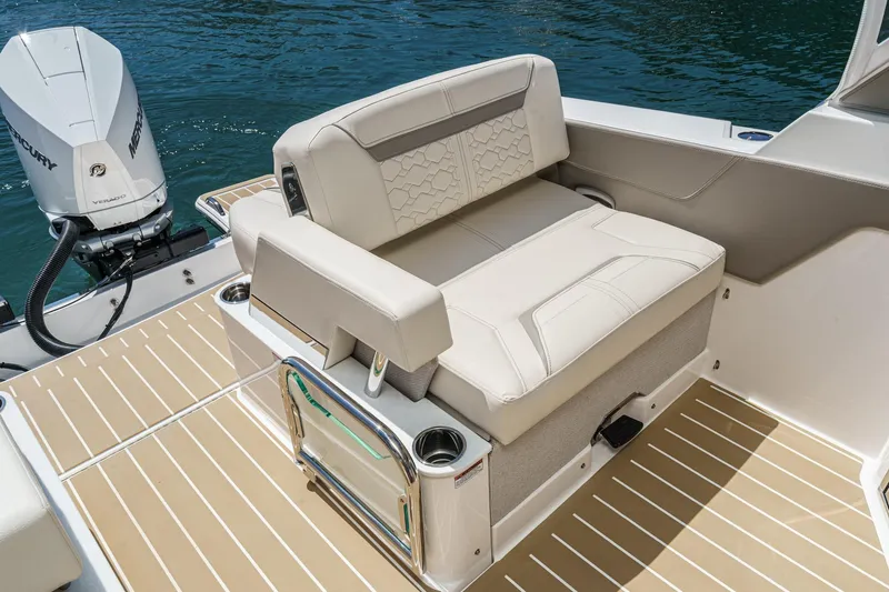Slide: The Image of Luxury seating on 2026 Tiara Yachts 34 LX, featuring elegant design and premium materials. - 35
