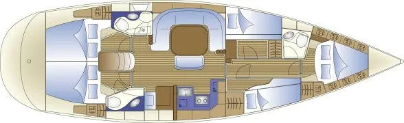 Slide: The Image of 5 cabin OEM layout, slightly modified on this model in the forward cabins. - 19