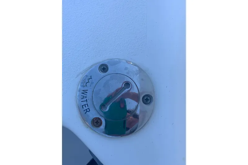 Slide: The Image of Water inlet on 2016 Key West 239 DFS boat, stainless steel cap. Holds 9 gallons of water. - 15