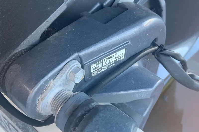 Slide: The Image of Close-up of Yamaha F200XB motor on 2016 Key West 239 DFS boat. - 19