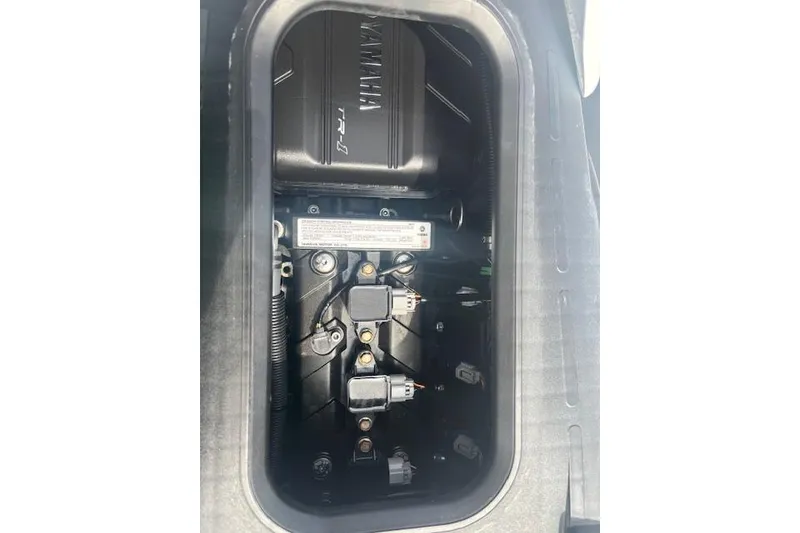 Slide: The Image of 2019 Yamaha WaveRunner EX engine compartment, showcasing internal components and design. - 7