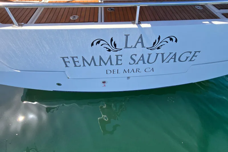 Slide: The Image of Beneteau Oceanis 55 yacht, "La Femme Sauvage," docked in Del Mar, CA, 2016 model. - 11