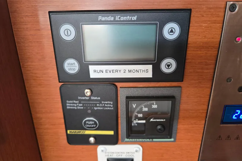 Slide: The Image of Control panel on a 2016 Beneteau Oceanis 55 yacht with Panda iControl display. - 46