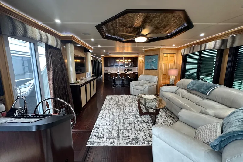 Slide: The Image of Luxurious 2013 Sumerset 18x85 houseboat interior with modern furnishings and elegant decor. - 3
