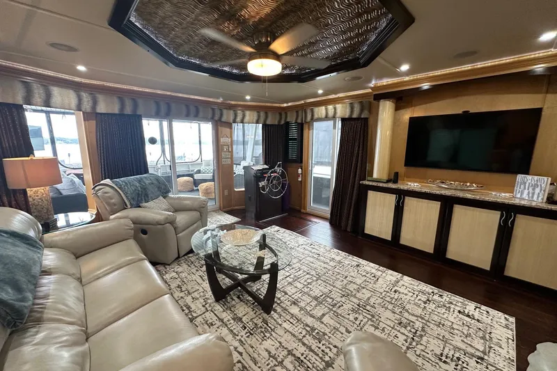 Slide: The Image of Luxurious 2013 Sumerset 18x85 houseboat interior with elegant furnishings and modern amenities. - 4