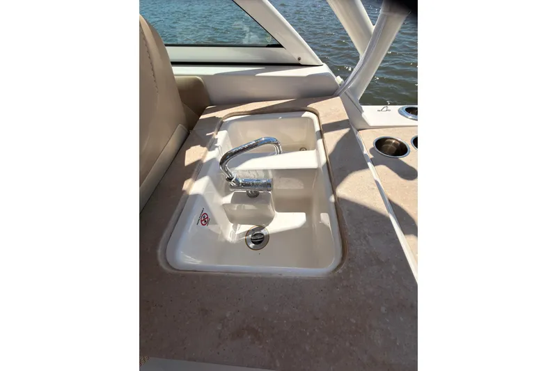 Slide: The Image of Yamaha display showing trip data on 2018 Sailfish 245 DC boat. - 14