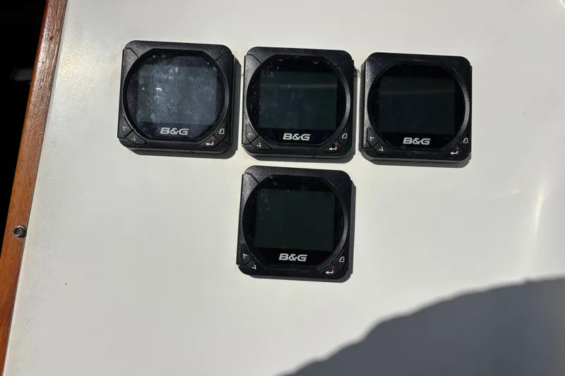 Slide: The Image of Four B&G marine instruments on a 1979 Islander Peterson 40 yacht dashboard. - 21
