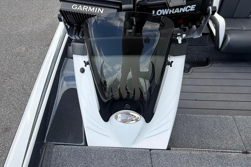 Slide: The Image of 2023 Phoenix 921 Elite II boat dashboard with Garmin and Lowrance electronics. - 27