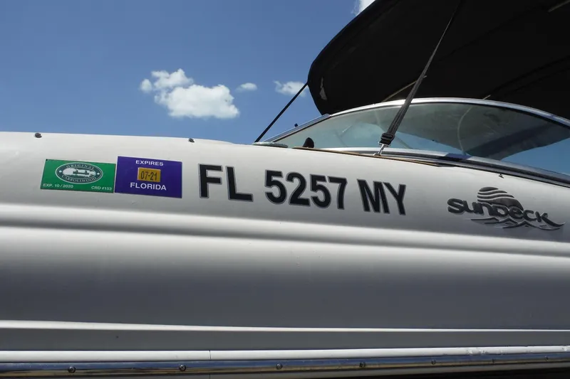 Slide: The Image of 2005 Sea Ray 220 Sundeck boat with Florida registration FL 5257 MY. - 30