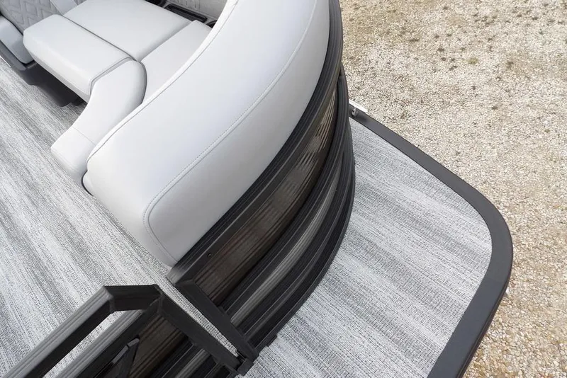 Slide: The Image of 2026 Bennington M L-Bench 22 ML boat interior with sleek, modern seating design. - 11