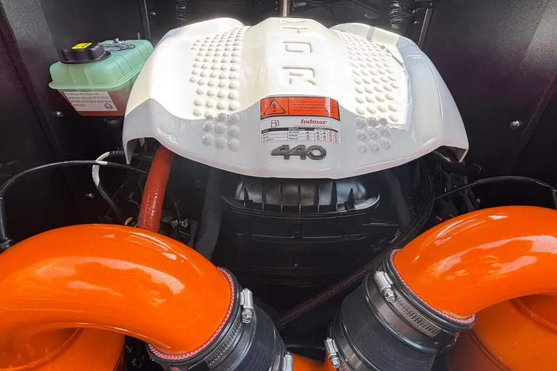 Slide: The Image of 2026 Tigé Z3 engine with Indmar 440, featuring vibrant orange components. - 34