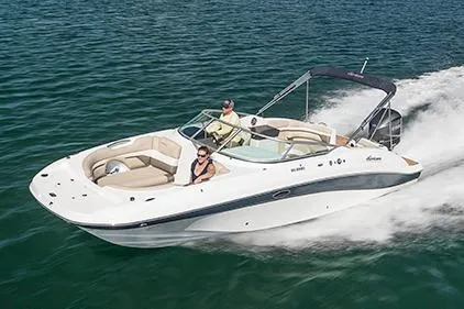 Slide: The Image of Manufacturer Provided Image: 2018 Hurricane SunDeck 2690 OB cruising on open water. - 34