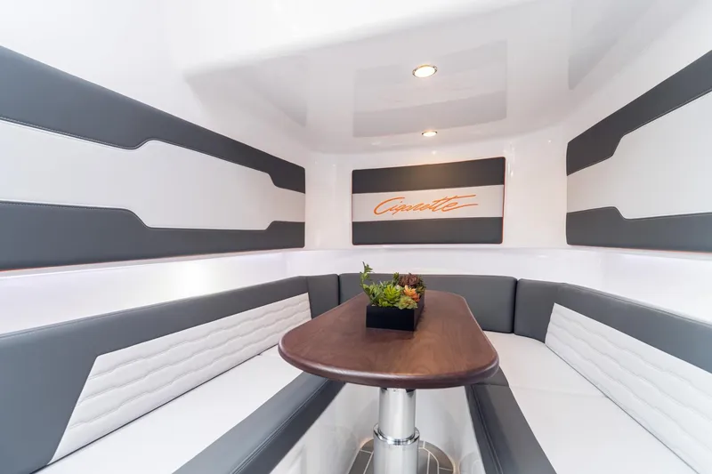 Slide: The Image of Luxurious interior of 2025 Cigarette 42' Auroris boat with sleek seating and modern design. - 10