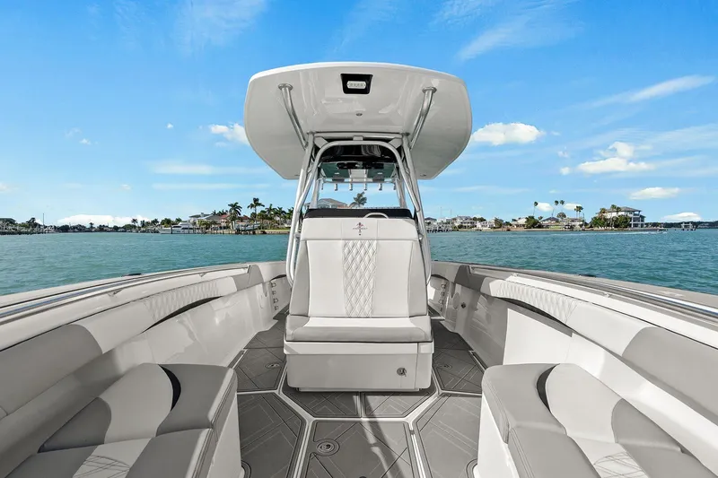 Slide: The Image of Interior view of the Statement 350 Open boat, 2012 model. - 17