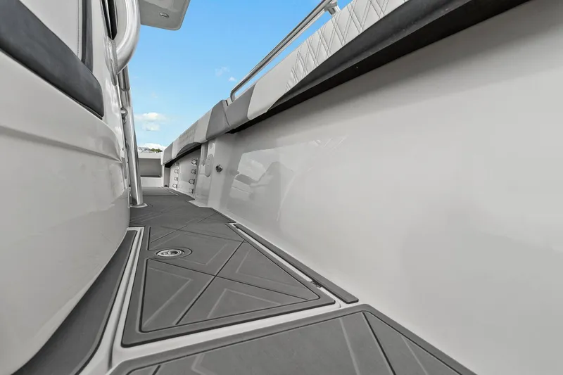 Slide: The Image of Interior view of a 2012 Statement 350 Open boat. - 20