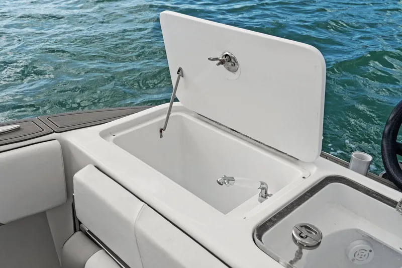 Slide: The Image of Open cooler on a 2012 Statement 350 Open boat. - 28