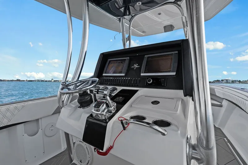 Slide: The Image of Helm console of Statement 350 Open boat, year 2012. - 29
