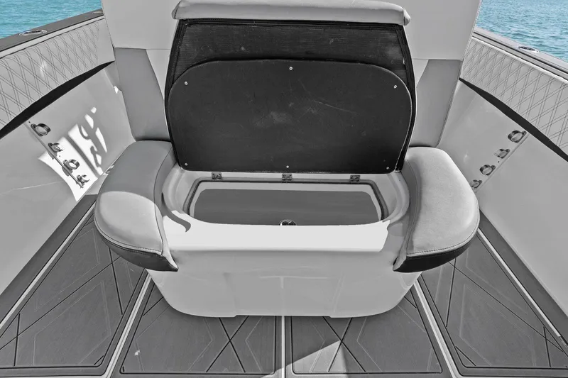 Slide: The Image of Interior of Statement 350 Open boat, seating with storage compartment. - 38