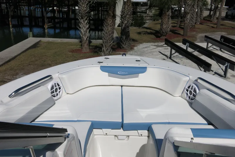 Slide: The Image of 2026 Robalo R207 Dual Console boat with spacious seating and sleek design. - 14