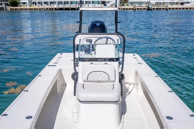 Slide: The Image of 2026 Spyder FX19 Vapor boat on water, showcasing sleek design and modern features. - 38