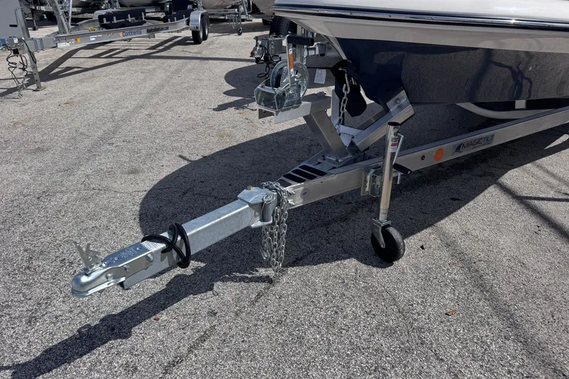 Slide: The Image of Trailer hitch of 2026 Spyder FX19 Vapor boat on pavement. - 8