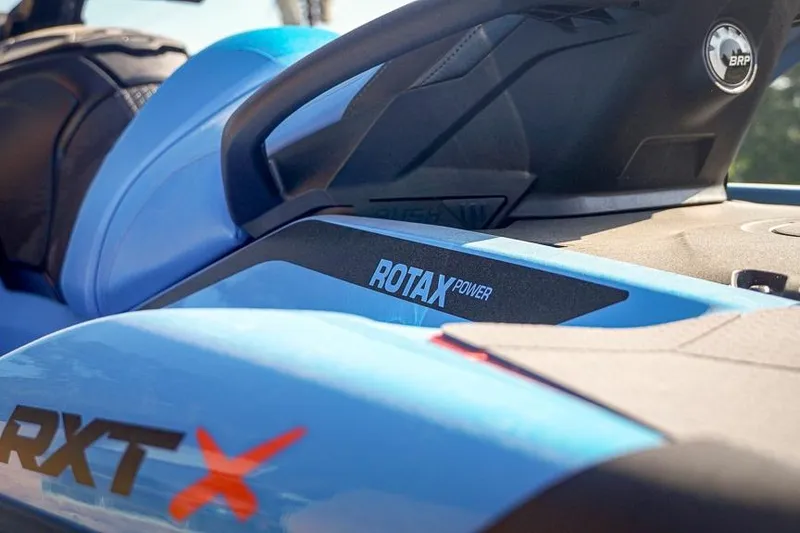 Slide: The Image of 2026 Sea-Doo RXT-X 325 jet ski with Rotax power, close-up view. - 15