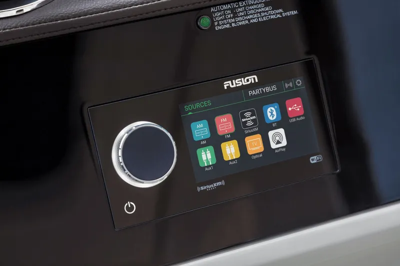 Slide: The Image of Fusion audio system in Sea Ray Sundancer 320, 2026 model. - 21