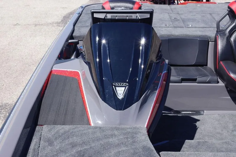 Slide: The Image of 2026 Skeeter ZXE21 boat interior with sleek design and modern seating. - 21