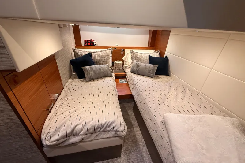 Slide: The Image of Luxurious bathroom in 2020 Tiara Yachts C44 Coupe with modern fixtures and elegant design. - 20