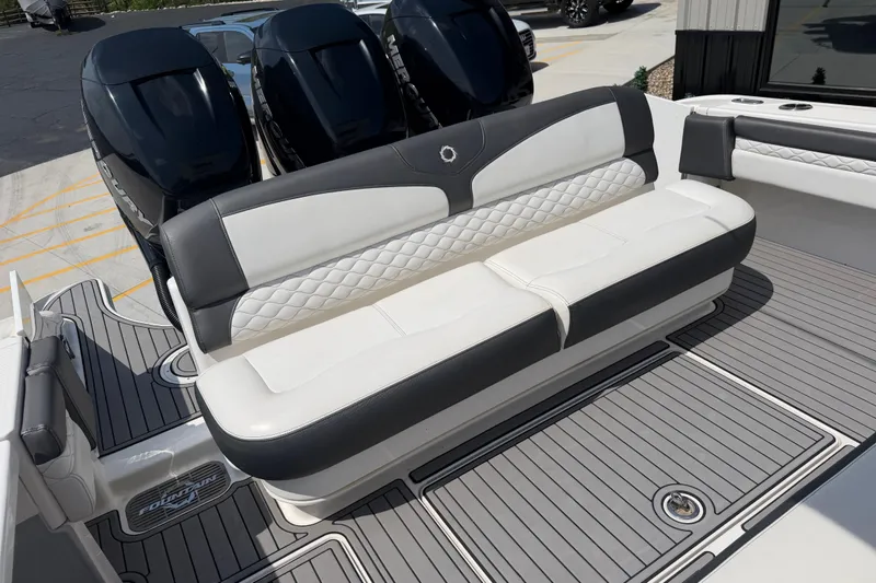 Slide: The Image of Luxury seating on 2018 Fountain 39 NX boat with sleek design and powerful engines. - 15