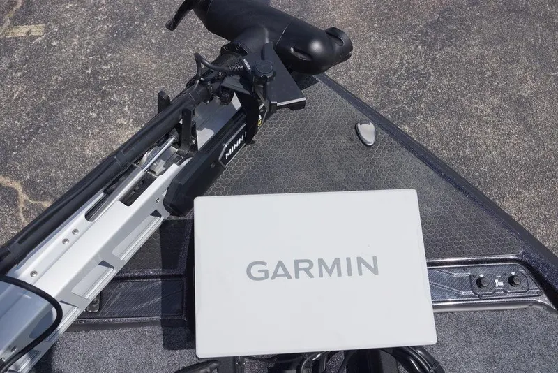 Slide: The Image of Garmin device on Phoenix 921 Elite X boat, 2026 model, with Minn Kota trolling motor. - 11