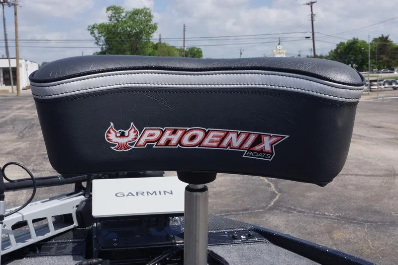 Slide: The Image of Phoenix 921 Elite X 2026 boat seat with logo, featuring Garmin equipment. - 12