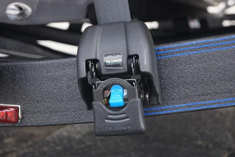 Slide: The Image of Secure tie-down mechanism on 2026 Skeeter FXR20 PRO boat trailer. - 14