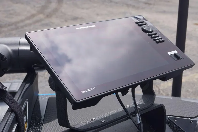 Slide: The Image of Humminbird Xplore 12 fishfinder on 2026 Skeeter FXR20 PRO boat dashboard. - 20